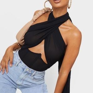 Black Chiffon Halter Top
